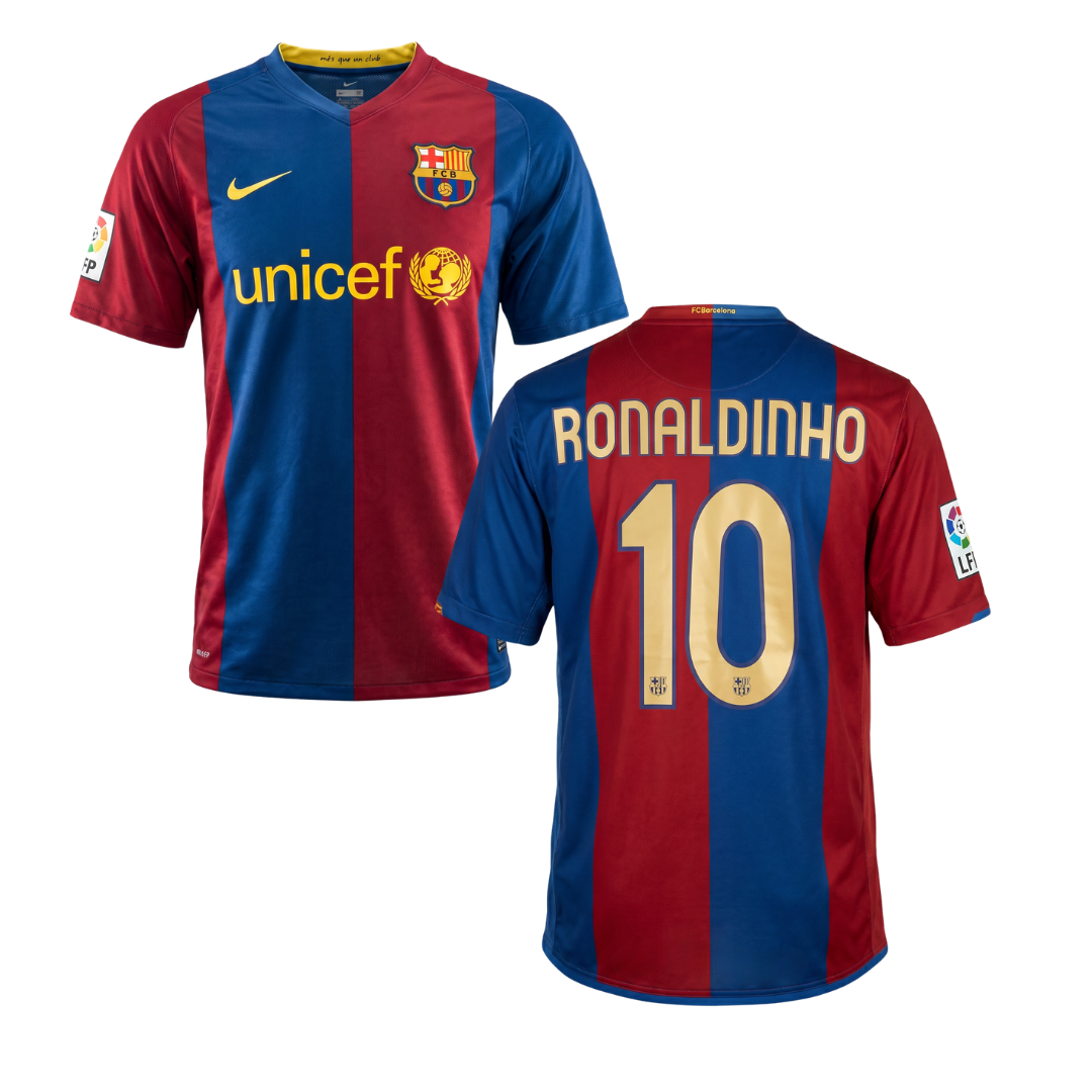 MAGLIA BARCELLONA CASA /07 PERSONALIZZAZIONE RONALDINHO 10