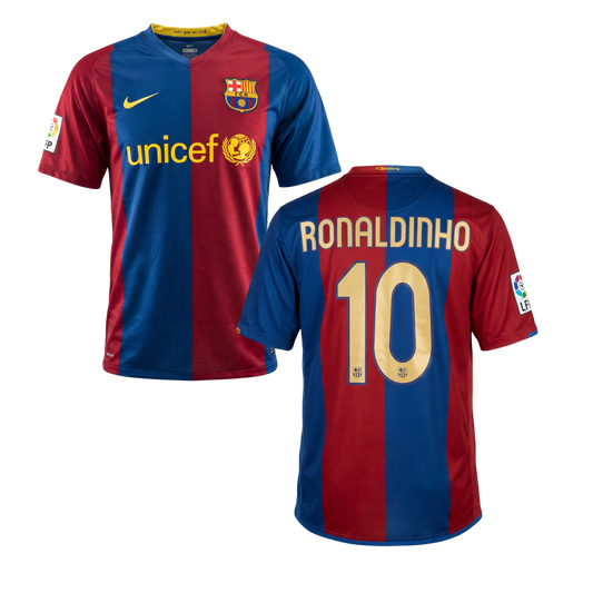 MAGLIA BARCELLONA CASA /07 PERSONALIZZAZIONE RONALDINHO 10