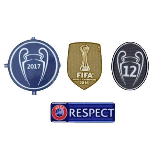 REAL MADRID CHAMPIONS LEAGUE PATCH SET 17/18