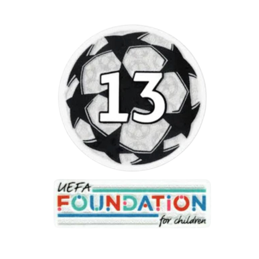 21-22 UCL Starball 13 volte vincitore + set di toppe UEFA Foundation (Real Madrid)