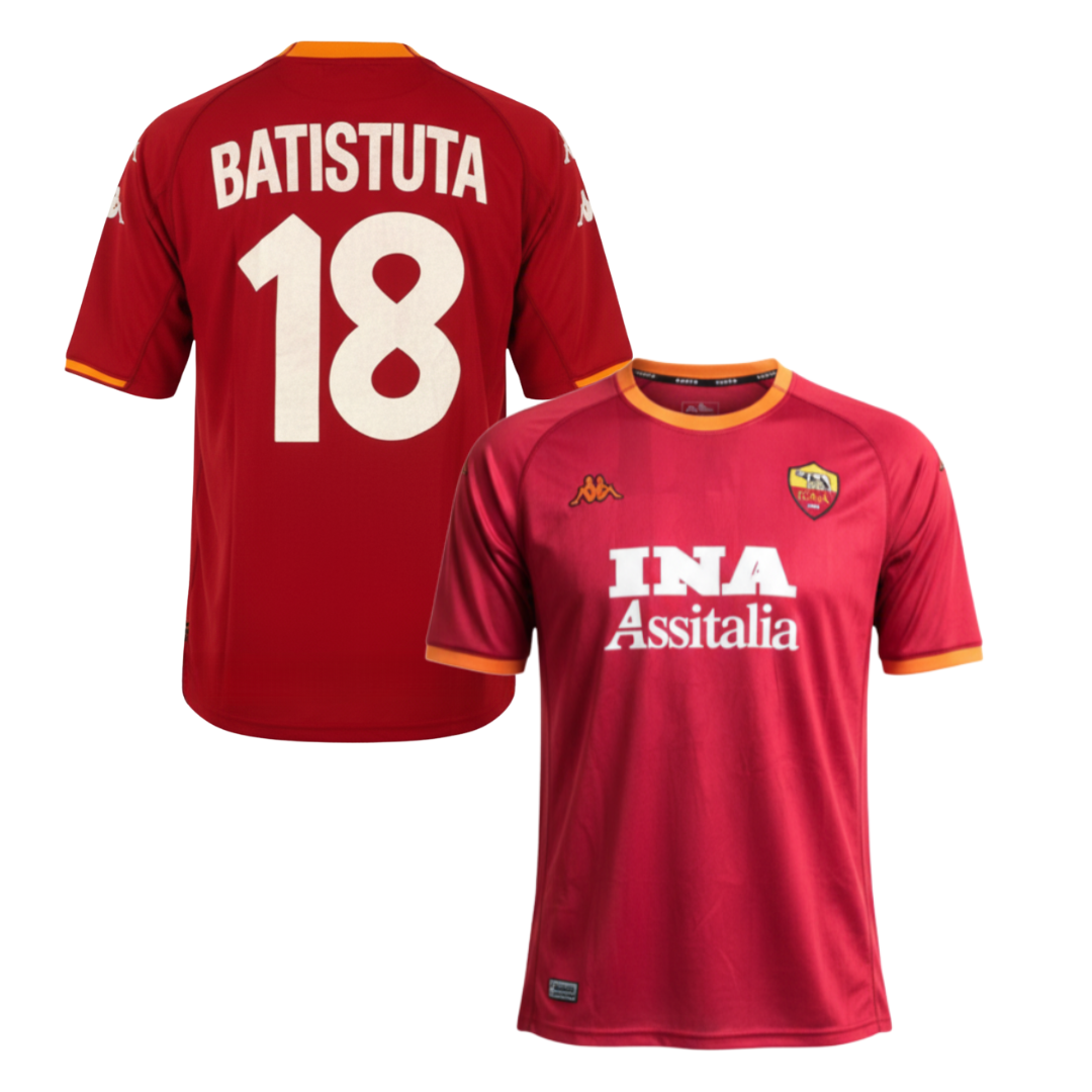 Maglia Storica AS Roma 2000/2001 + BATISTUTA 18