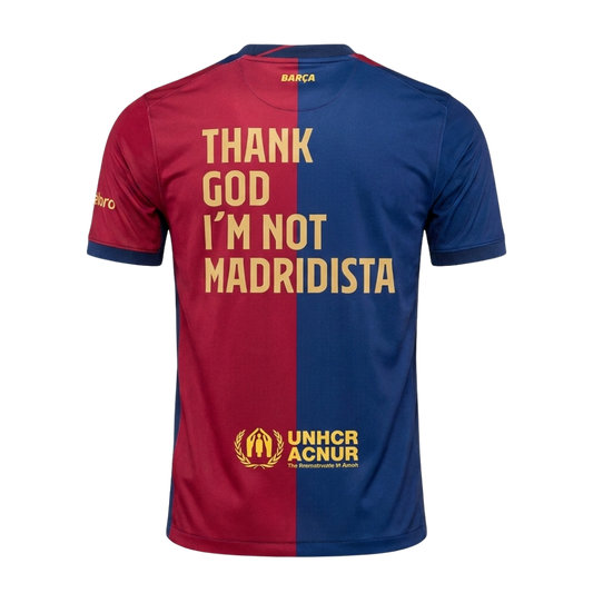 MAGLIA BARCELLONA THANK GOD I'M NOT MADRIDISTA