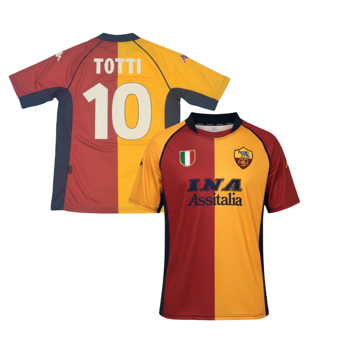 Maglia Storica AS Roma 2001/2002 + TOTTI 10+ PATCH CHAMPIONS
