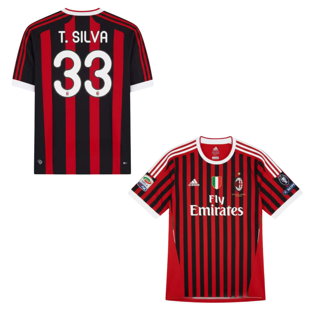MAGLIA  AC MILAN STORICA CASA 2011-2012 + T.SILVA 33