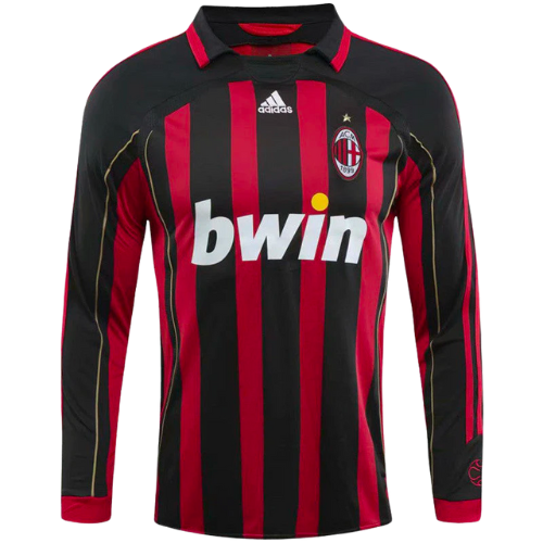 MAGLIA A MANICHE LUNGHE RETRO MILAN HOME 2006/07