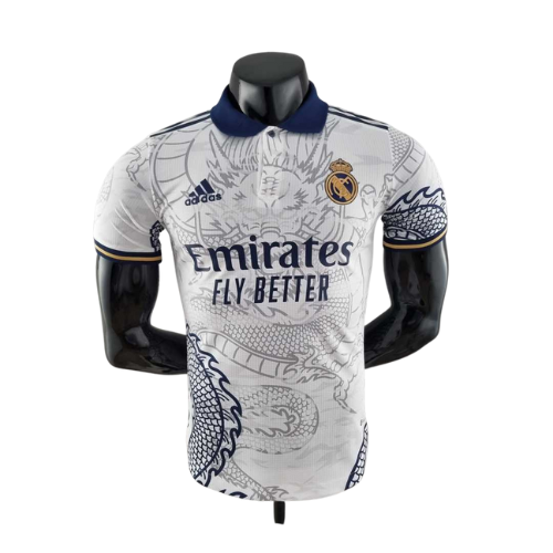 Maglia Drago Real Madrid Rossa Maglia Della Real Madrid Mbappé #9 Edizione Limitata Con Drago
