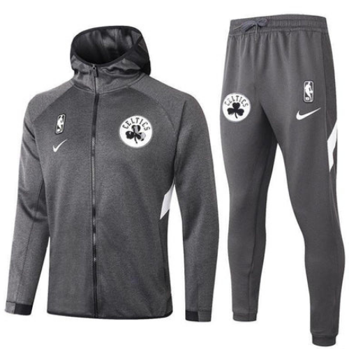 KIT GIACCA A ZIP CON CAPPUCCIO+TUTA NBA GRIGIA CELTICS 2021/22