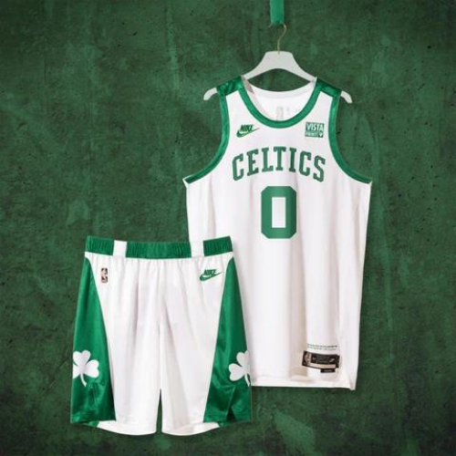 KIT NBA MAGLIA + PANTALONCINI BOSTON CELTICS BIANCA CITY EDITION 2021/22