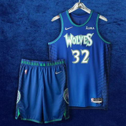 KIT NBA MAGLIA + PANTALONCINI MINNESOTA TIMBERWOLVES CITY EDITION 2021/22