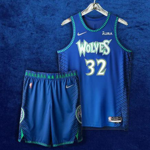 KIT NBA MAGLIA + PANTALONCINI MINNESOTA TIMBERWOLVES CITY EDITION 2021 ...